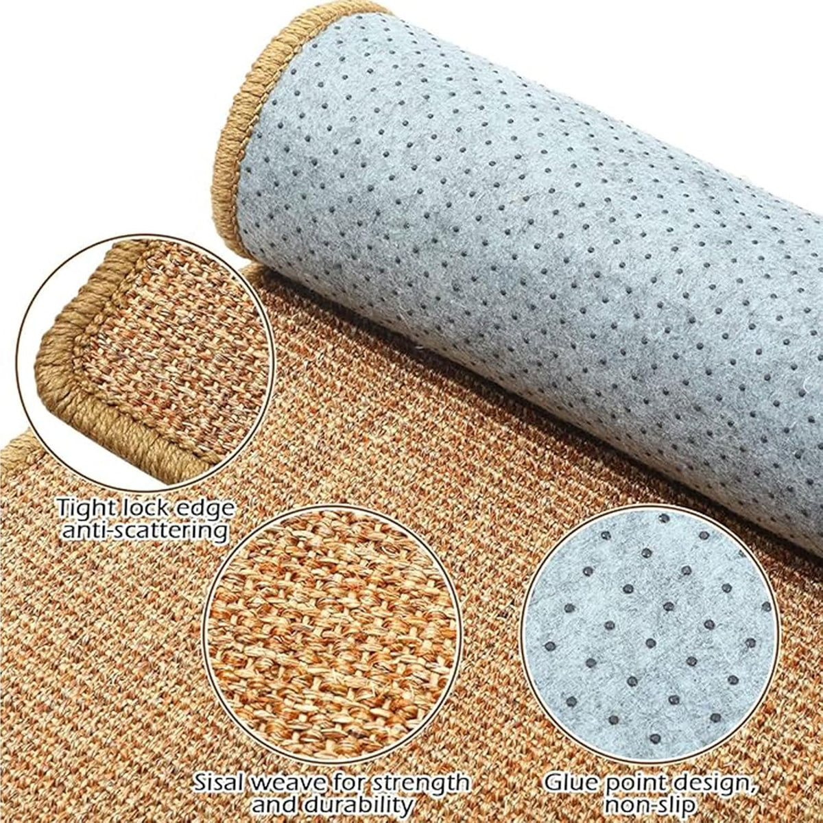 2PCS Rabbit Scratch Mat, Natural Bunny Pad Claws and Teeth Care - Natural 4pcs / 16"x12" - image 3