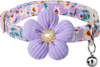Medium Dog Collar with Flower - Purple / L : for Large Dogs