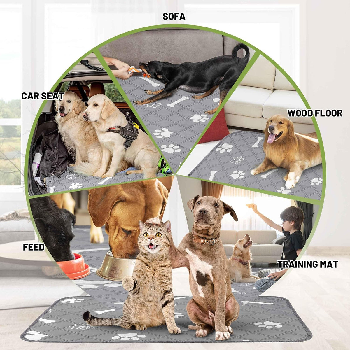 PatiencET Self Warming Cat Bed for Indoor Cats 18'' x 24'' - Bone&paw / 72*72 - image 4