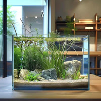 10 Gallon Glass Fish Tank, Easy to Maintain Small Aquarium for Betta/Goldfish/Snails/Shrimp and Aquatic Planting.