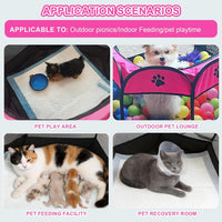 Dog Cat Playpen, Puppy Pet Crate Tent Cage - Rose / L(45"L x 45"W x 23"H) - image 3