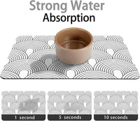 Dog Food Mats for Floors Absorbent, Pet Cat Food Mat - XL(24"×32") / 01-White - image 2