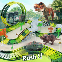 264 PCS Construction Race Tracks for Kids Toys - 360° Dino Race Track - image 3