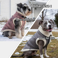 Retro Aviator Dog Jacket – Faux Leather Winter Coat with Plush Sherpa Fleece Lining for Bulldog - Pink / Large - image 4