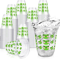 50 Pcs 12 oz Dinosaur Cups Dinosaur Birthday Decorations – Fun for Kids & Family - Green / Frog