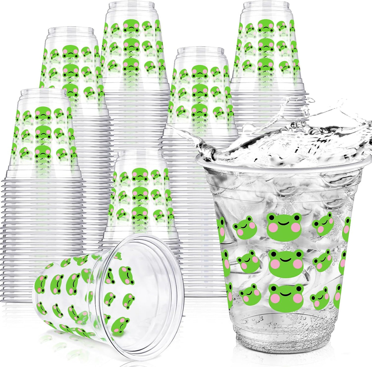50 Pcs 12 oz Dinosaur Cups Dinosaur Birthday Decorations – Fun for Kids & Family - Green / Frog