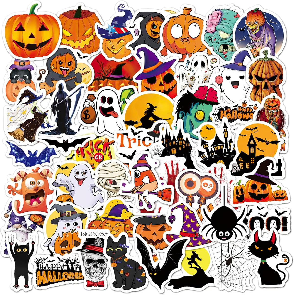 Stickers for Kids, Water Bottle Scrapbook Stickers for Toddlers - Halloween Stickers