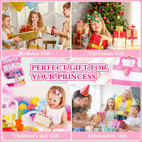 MOZXEBOK kids play jewelry set with rings, necklaces, bracelets and hair clips in a 3-layer box - view 4