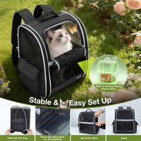 Lekereise Dog Carrier Backpack for Small Medium Dogs Cats up to 18 lbs - Black / M-Mesh Window - image 4