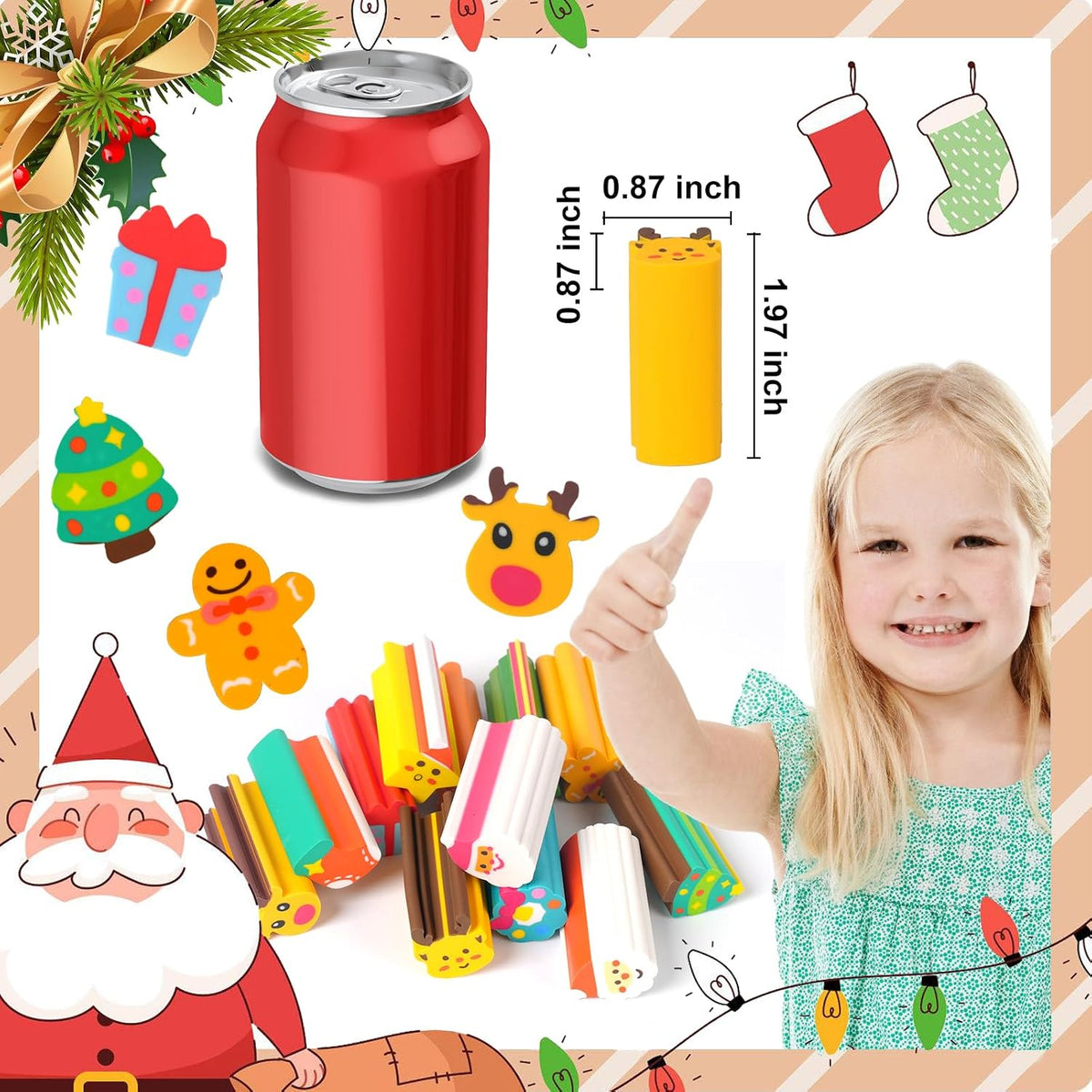 Wolpark mini erasers for kids shaped like cakes, donuts, ice cream, fruit and hearts - view 23