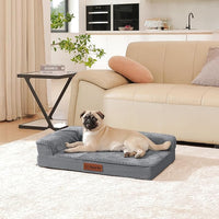 Orthopedic Dog Bed Medium Size Dog, 3 Inch Memory Foam Pet Bed for Small and Medium Dogs, Washable Removable Cover, Nonskid Bottom, Waterproof, 35x23 Inches, M Dark Grey