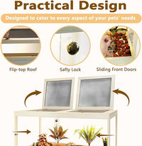 Prolee Reptile Terrarium Tank 60 Gallon Maximum, Lizard Tank Bearded Dragon Tank with Metal Mesh Roof Door, Snake Tank with Lock Design, 40" Length