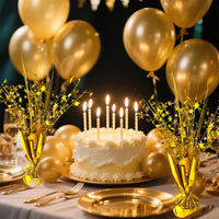 FUBININA Birthday Party Centerpieces Table Decorations Metallic Foil - Gold - image 2