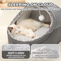 Cute Cat Beds for Indoor Cats, Cave Bed for Kittens - Large / Dark Gray - image 4