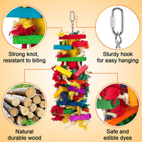 Extra Large Natural Wood Bird Toys for Macaws, African Grey - Long - image 3