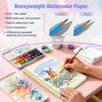 Watercolor Paper Pad, 5.5"x8.5”, Spiral, Bound with Tear - Rose Pink / 5.5" x 8.5" Spiral Bound - image 4