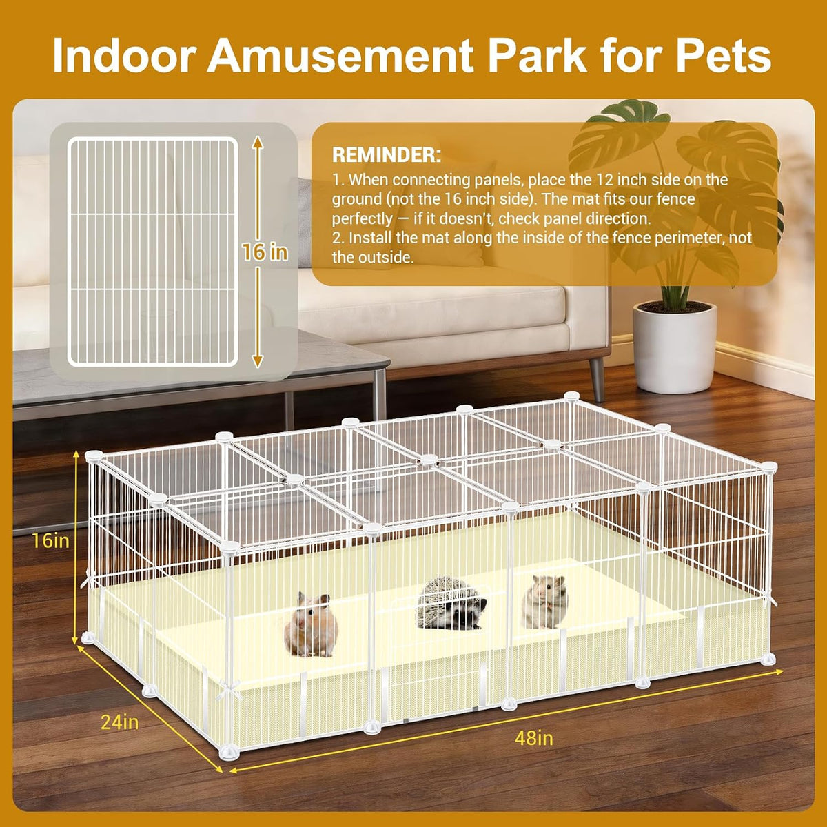 12 Panels Guinea Pig Cages - White 20 P - image 2