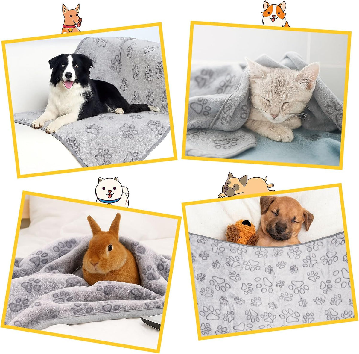 41" x 30" Dog Blankets for Medium Dogs, Cat - 41" x 30" / Grey / 1 - image 3