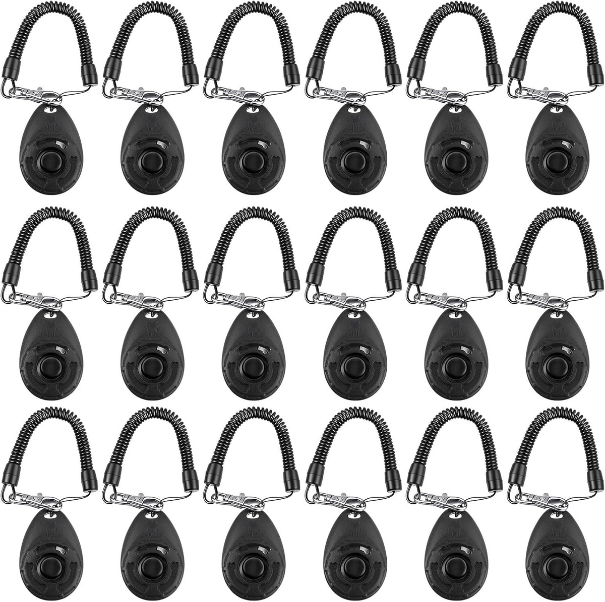 Frienda 18 Pcs Dog Training Clicker with Wrist Strap for Pets - Black