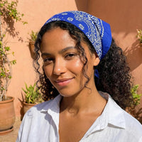 Premium Soft Cotton Bandanas Pack for Men and Women Paisley 22 x 22 - Pack of 4 Royal Blue - image 3