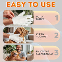 New 2025 Pet Cleaning Glove Wipes for Dogs and Cats – Hypoallergenic Hydrating & Nourishing – Suitable for Eyes, Ears, Paws & Body – Lavender Scent – Ideal for Daily Care & Travel – 18 Count