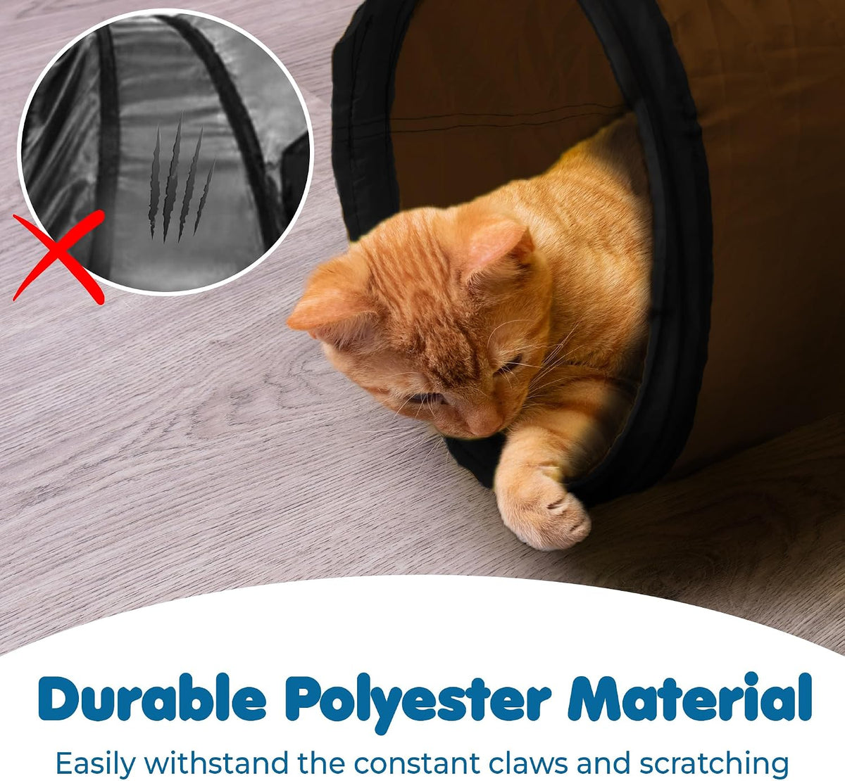 SunGrow Collapsible Tunnel for Cat - Brown and Black - image 3