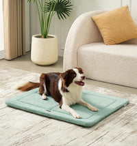 Made4Pets Dog Crate Pad Bed for Small Dogs, Washable & Reversible, Anti-Slip Kennel Mat for Cozy Sleeping, Soft Fluffy Dog Bed for Indoor & Outdoor Use, 24"x18", Green