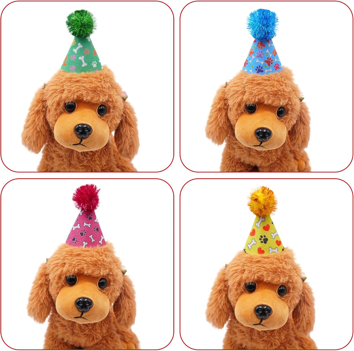 6PCS Dog Birthday Party Hats Felt for Small Medium Dogs Paw Bone – Essentials for Dogs - Party Hat / Mini - image 2