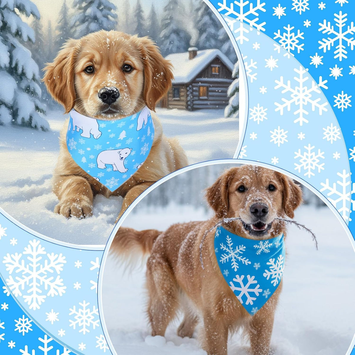 Abbylike 100 Pcs Fall Thanksgiving Dog Bandanas Bulk - Winter / 31.5 x 21.7 x 21.7 Inch - image 2