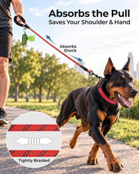 Taglory Rope Dog Leash for Medium Large Dogs - 1/2" x 5 FT (20~120 lbs.) / Red - image 3