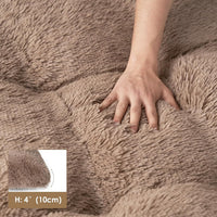 EHEYCIGA Fluffy Dog Crate Bed, Plush Extra Large Dog Pillow - Camel / 47 x 35 - image 4