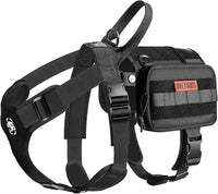 OneTigris Service Dog Vest Harness, Service Dog Cape Guardian Dog Backpack Harness with Pouches Dog Saddle Bag for Small Medium and Large Dogs (Black, Large)