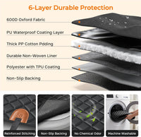 URPOWER Dog Car Seat Cover for Back Seat - Black with Orange / Standard - 54" Length - image 4