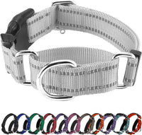 Martingale Collar for Dogs, Reflective Escape Proof, M - Sliver / Large