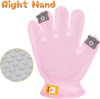 2 in 1 Pet Grooming Glove for Cats & Dogs, Efficient Deshedding Brush Pet Long Short Fur Removal Glove, Gentle Massaging Puppy Kitten Bathing Grooming Brush Tool, Easy Clean Floating Hair Mitt