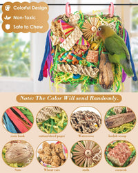 ERKOON Bird Toys, Parrot Toys Foraging Swing Mat Parrot Cage Hanging Toys Birds Grass Mat Climbing - Parrot grass mat-1 Pack - image 3