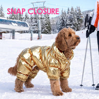 Dog Coat Waterproof Dog Jacket Fullbody Dogs Winter Coat Snowsuit – Essentials for Dogs - Gold / Large - image 2