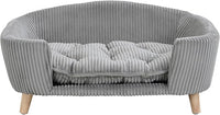 Christopher Knight Home Elroy Orthopedic Dog Bed, Elevated Dog Sofa Bed for Small Dog, Supportive Foam Pet Couch Bed with Wooden Legs, Modern Pet Sofa Bed, Gray
