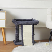 17.7-inch Small Cat Tree Tower with Scratching Post for Indoor Cats,Grey