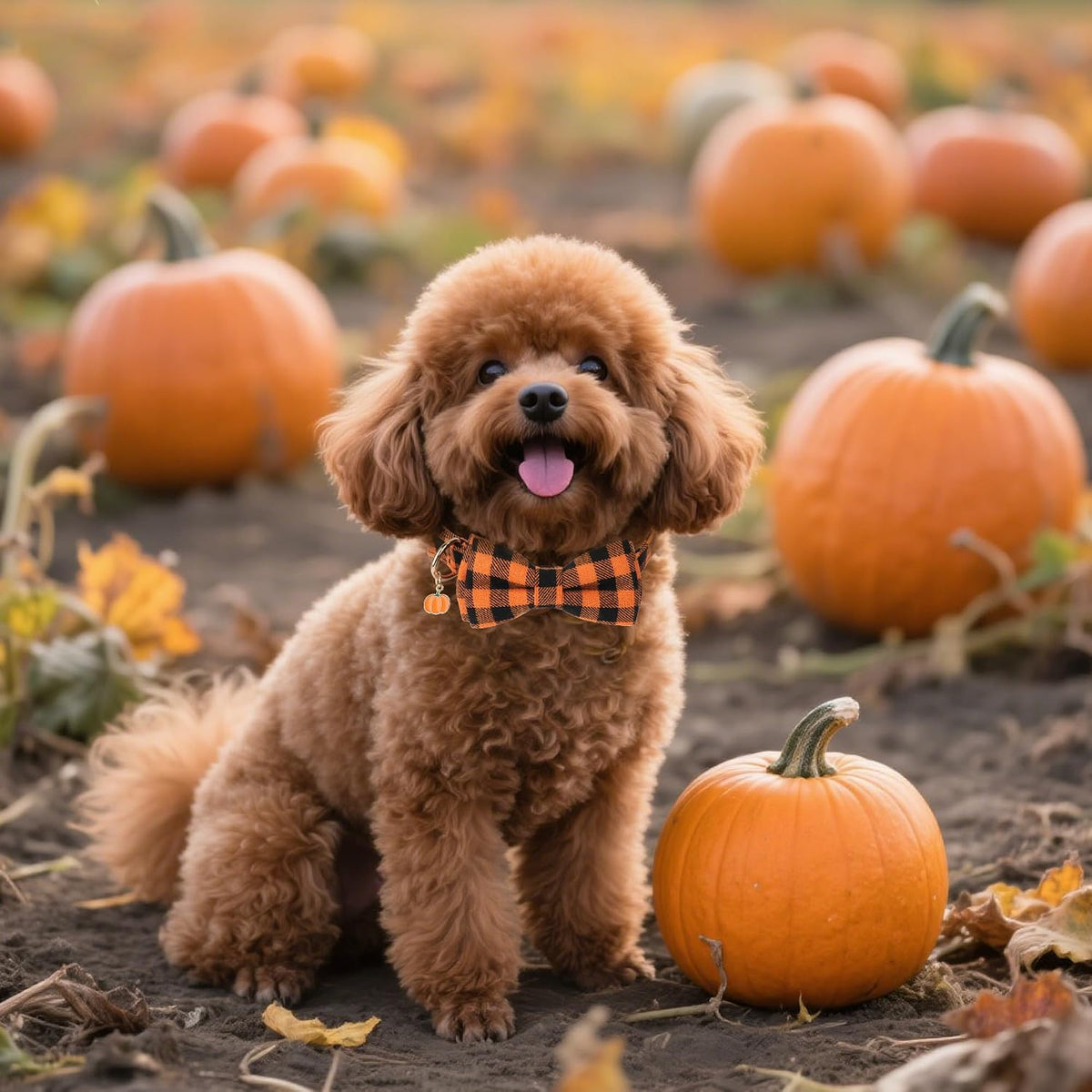 ADOGGYGO Fall Plaid Dog Collar 2 Pack, Thanksgiving Dog Bow Tie - X-Small / Fall Bow - image 2