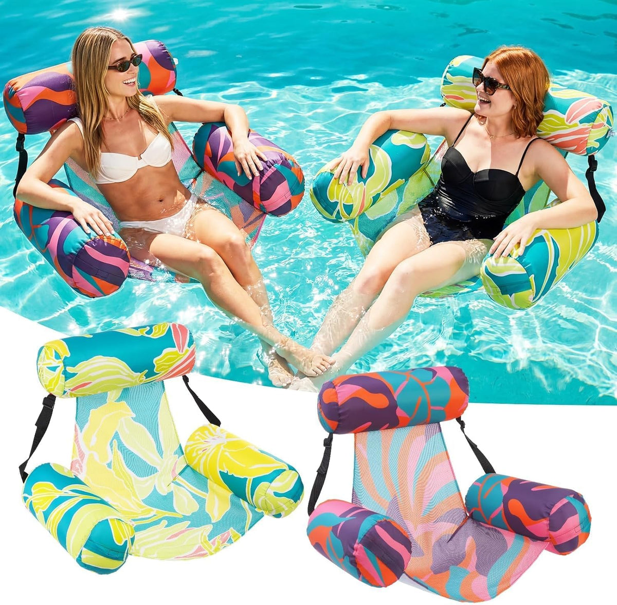 Inflatable Pool Floats Chair - Yellow & Red