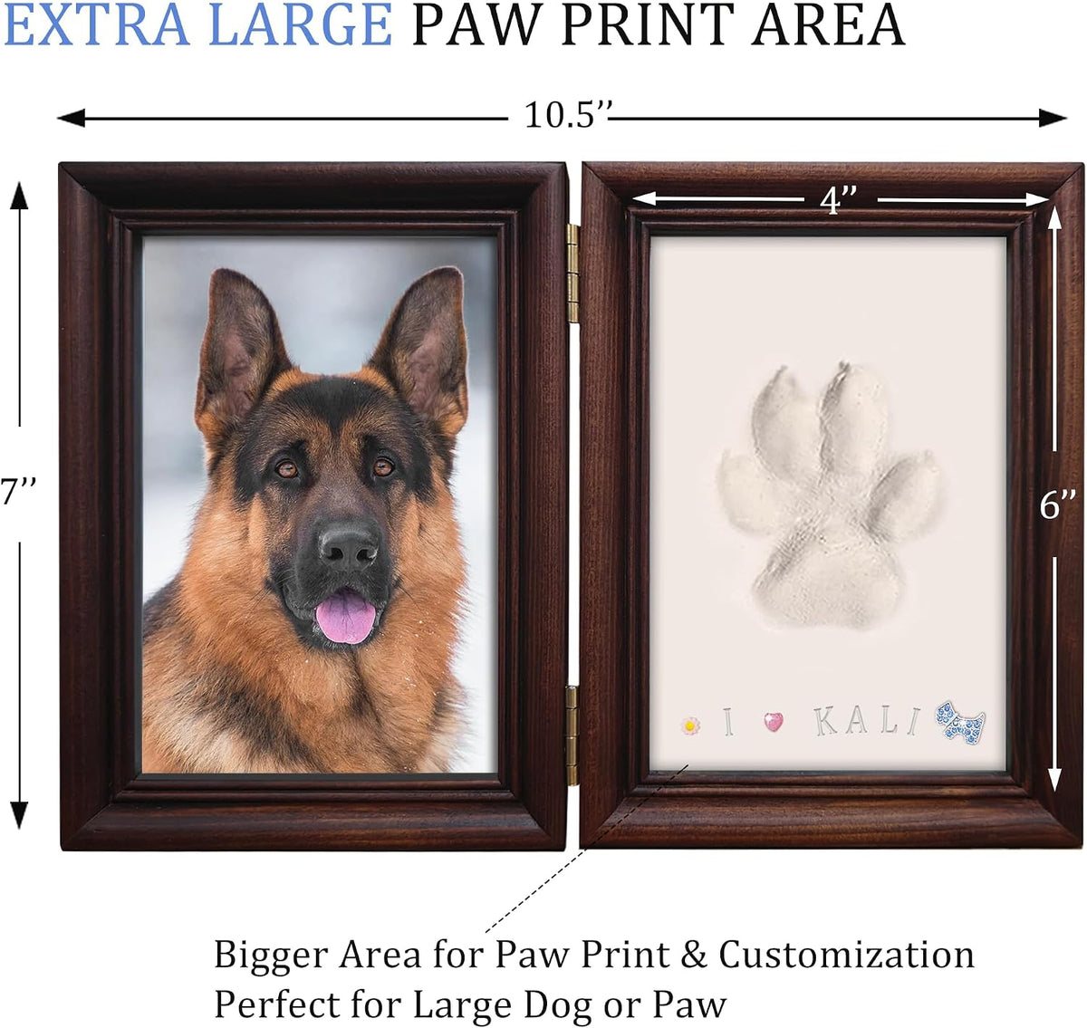 MYPAWLETS Clay Paw Print Kit for Dog Cat - Medium-Large Espresso - image 2