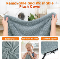 Heated Cat Bed, Waterproof Cat Heating Pad with Timer Temperature Adjustable, Indoor Heated - Grey / X-Large(47"x28") - image 4