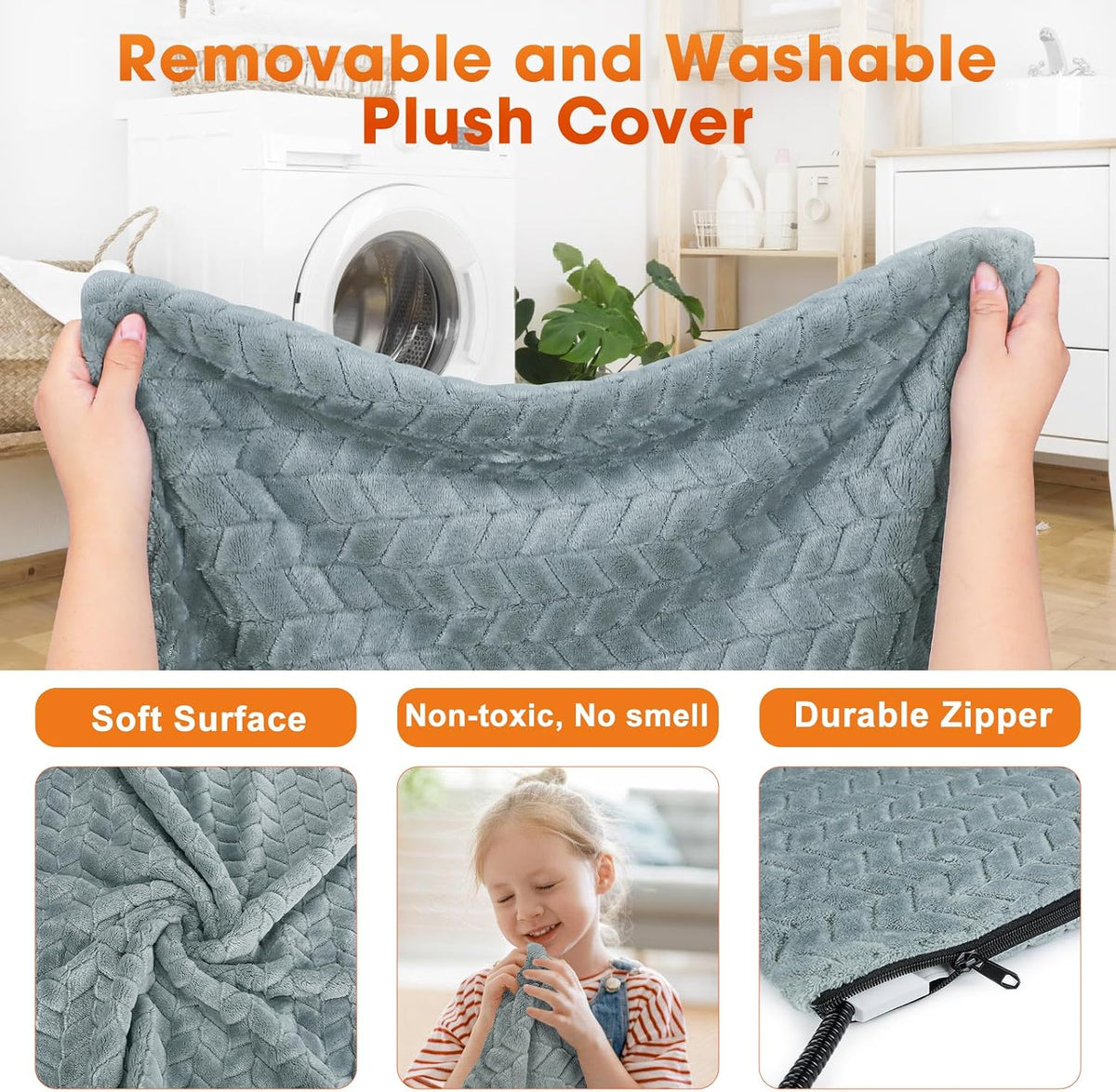 Heated Cat Bed, Waterproof Cat Heating Pad with Timer Temperature Adjustable, Indoor Heated - Grey / X-Large(47"x28") - image 4