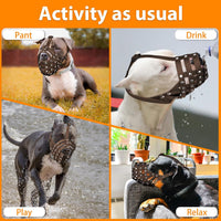 Pitbull Dog Muzzle for Large Medium Dogs Prevent Biting Scavenging – Essentials for Dogs - Brown / M [Snout Cir: 9.75"-11"] - image 2