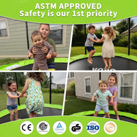 SKOK Trampoline for Kids,400LBS Outdoor Trampoline with Net-ASTM Approved Trampoline for Children - Bright Apple Green / 8FT - image 3