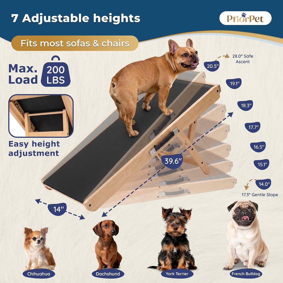 Dog Ramp for Couch, Non-Slip - Natural - image 2