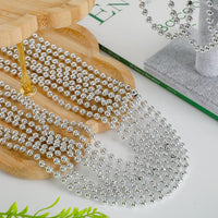 EOBOH 12PCS Mardi Gras Beads, Gold Beaded Necklace Stuff Set - Silver / 12 - image 2