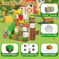 SSAWER 48 piece magnetic blocks travel set with colorful building cubes - view 24
