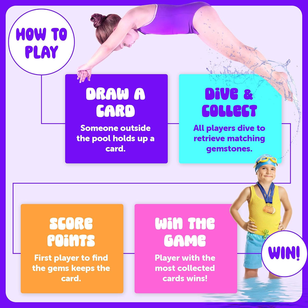 Dan&Darci Pool Gem Hunt Diving Game for Kids - image 4